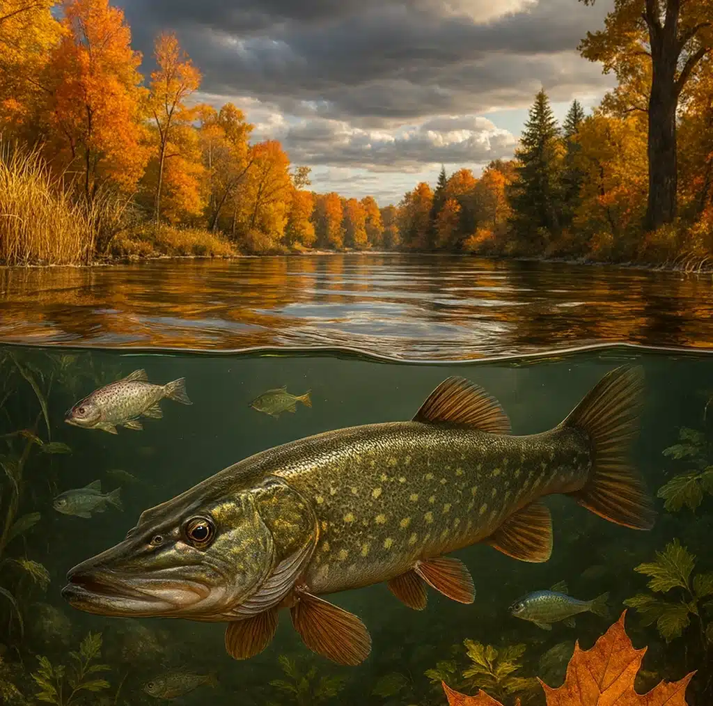 Lydekų žvejyba rudenį